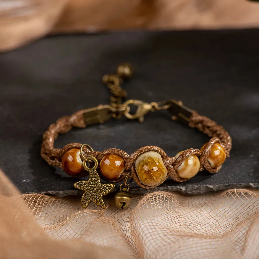 Mori Girl Handmade Ceramic Beads Bracelets DIY Artware Retro Bracelet Jewelery