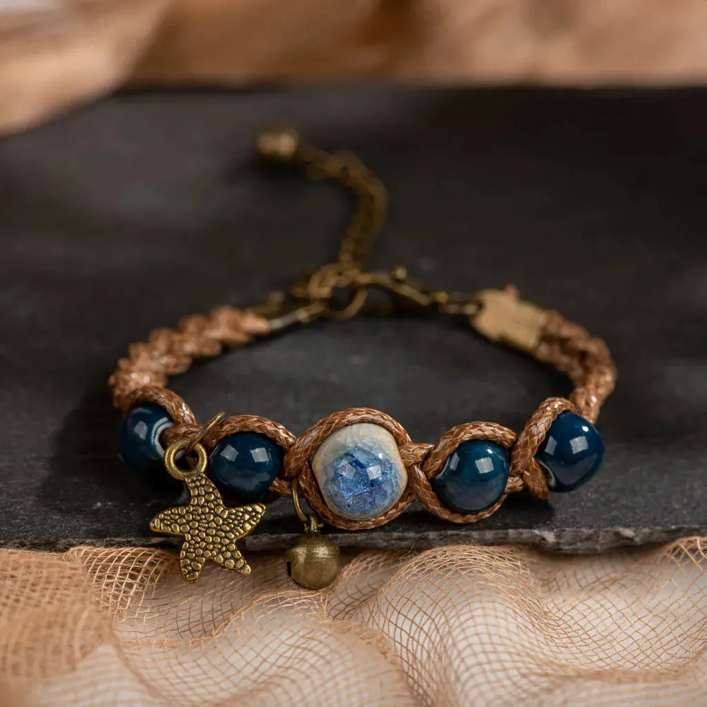 Mori Girl Handmade Ceramic Beads Bracelets DIY Artware Retro Bracelet Jewelery