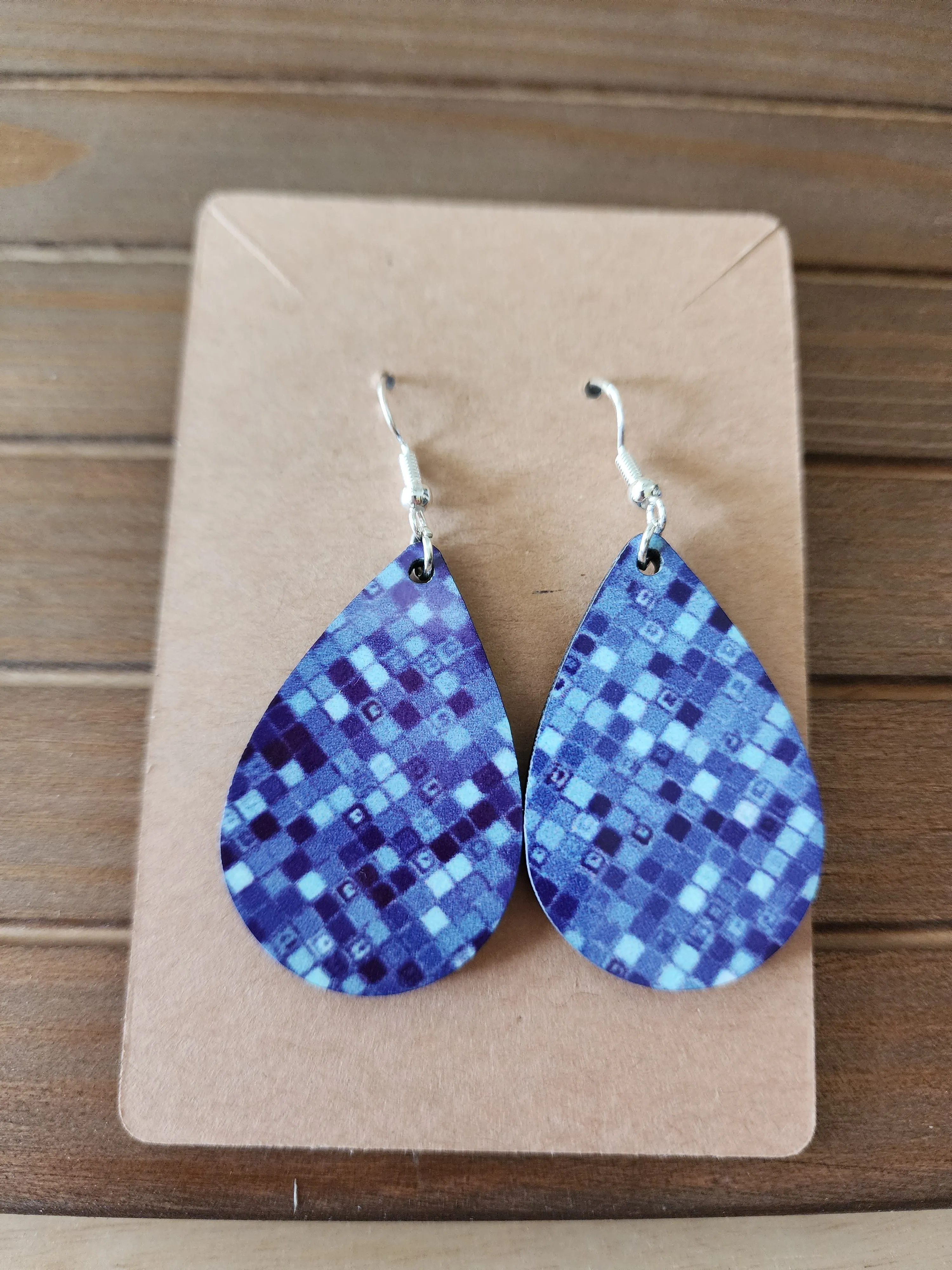Multi-blue teardrop earrings