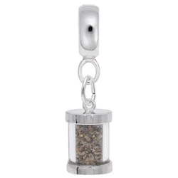 New Brunswick Sand Capsule Charm Dangle Bead In Sterling Silver