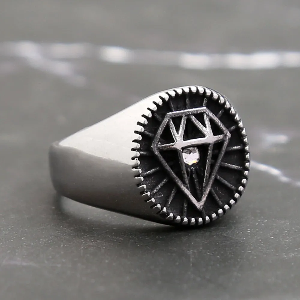 New Design Fashion Stainless Steel Geometric Shaped Ring For Men Women