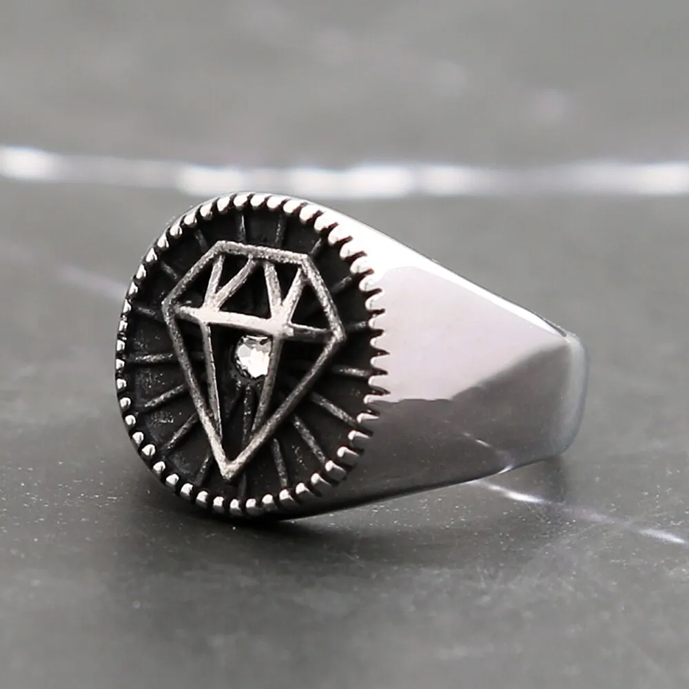 New Design Fashion Stainless Steel Geometric Shaped Ring For Men Women