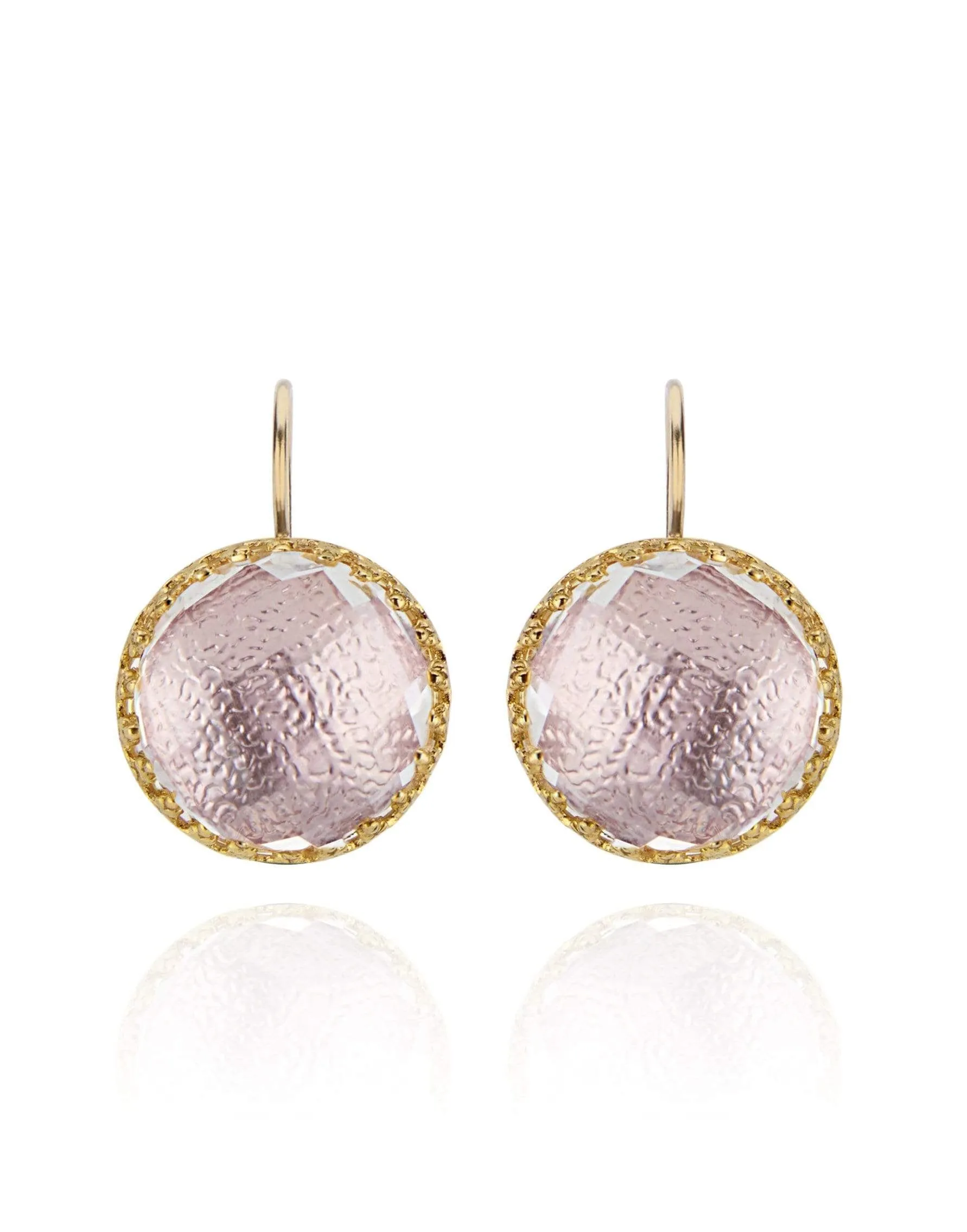Olivia Button Earrings - Blush