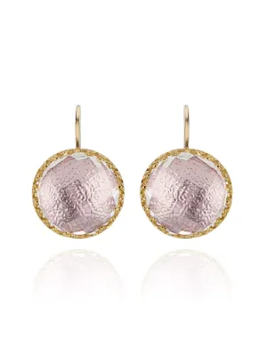 Olivia Button Earrings - Blush