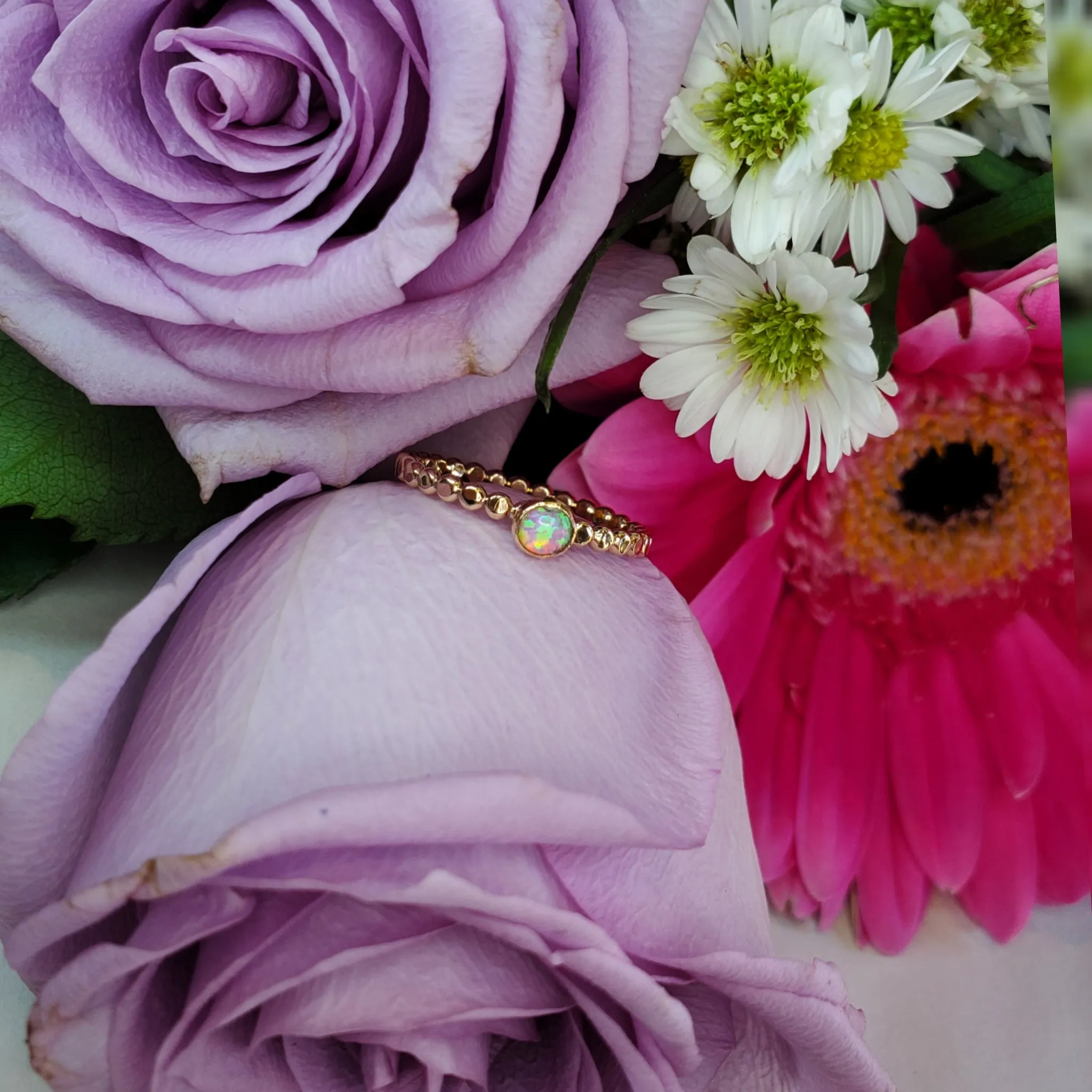 Opal Dot Ring