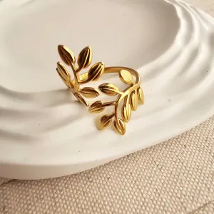 Open Leaf Adjustable Ring