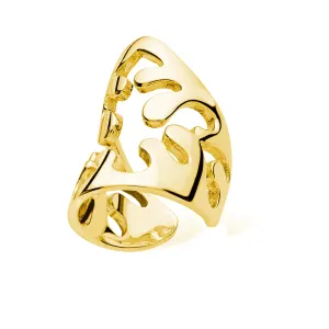 Open Splash Ear Cuff in Gold Vermeil