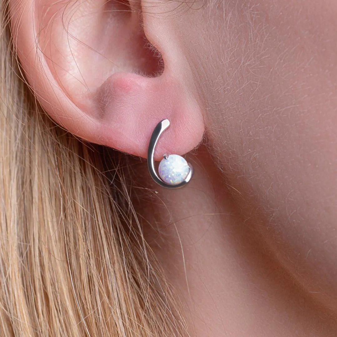 Opulent' Unique  White Opal Drop Earrings