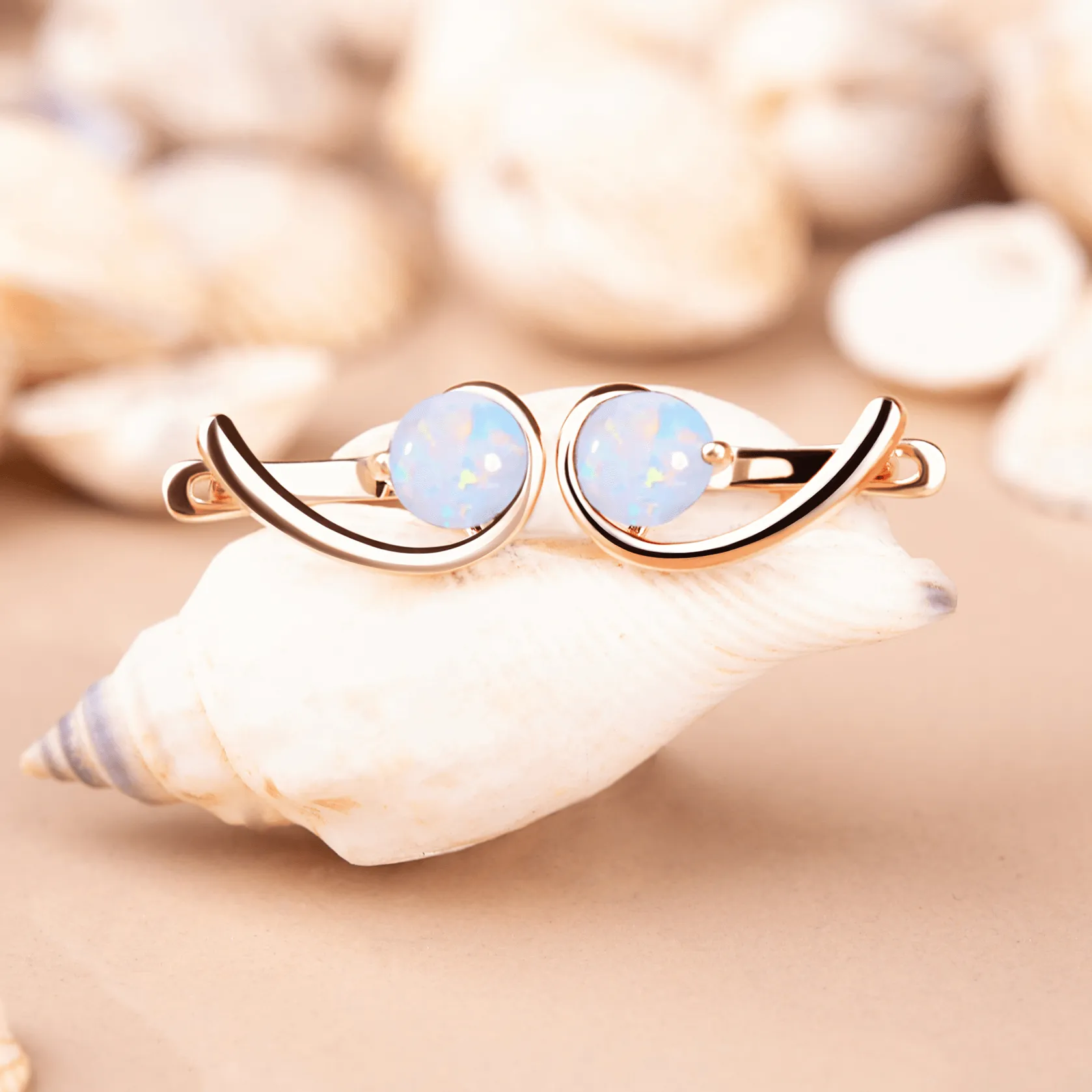 Opulent' Unique  White Opal Drop Earrings
