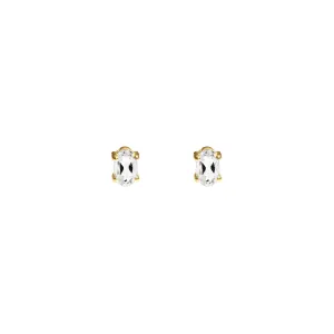 Oval Studs | White Topaz