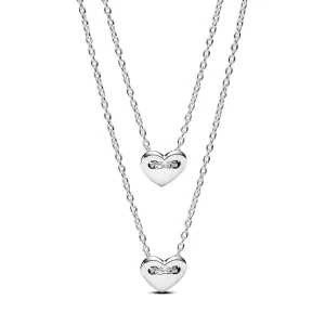 Pandora Forever & Always Splittable Heart Collier Necklaces