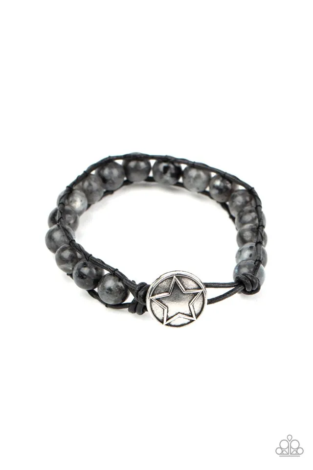 Paparazzi Bracelet ~ Homespun Stones  - Black