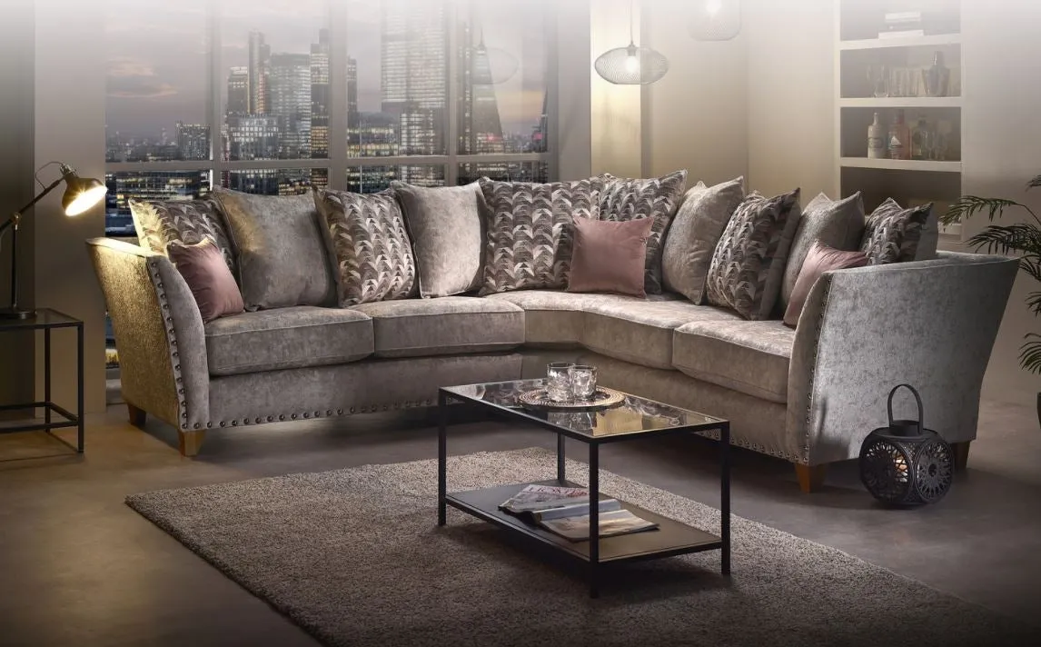 Paris Darwen Nickel 2 Corner 2 Sofa Set by Lebus