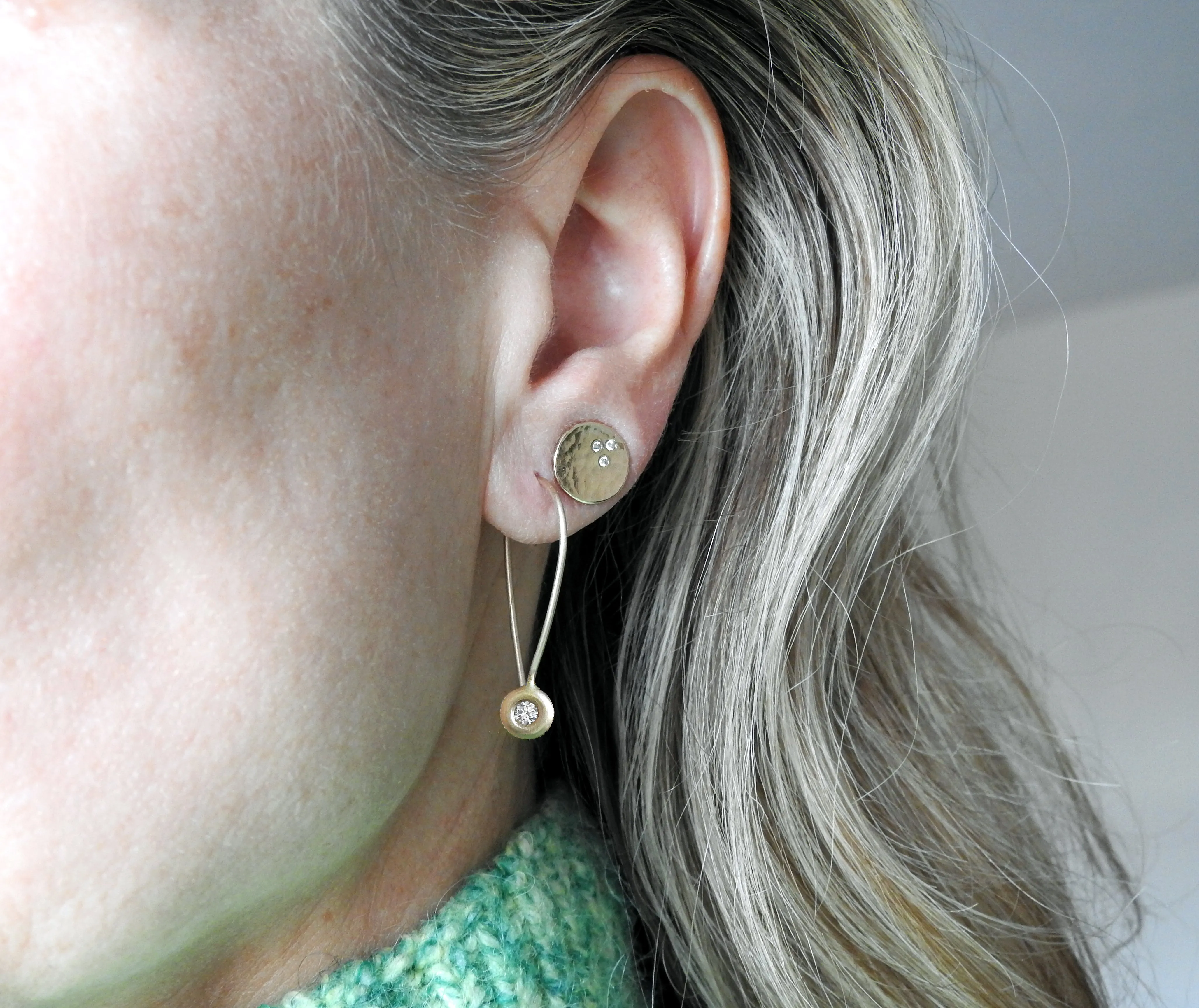 Pebble hoops with diamonds you decide what size