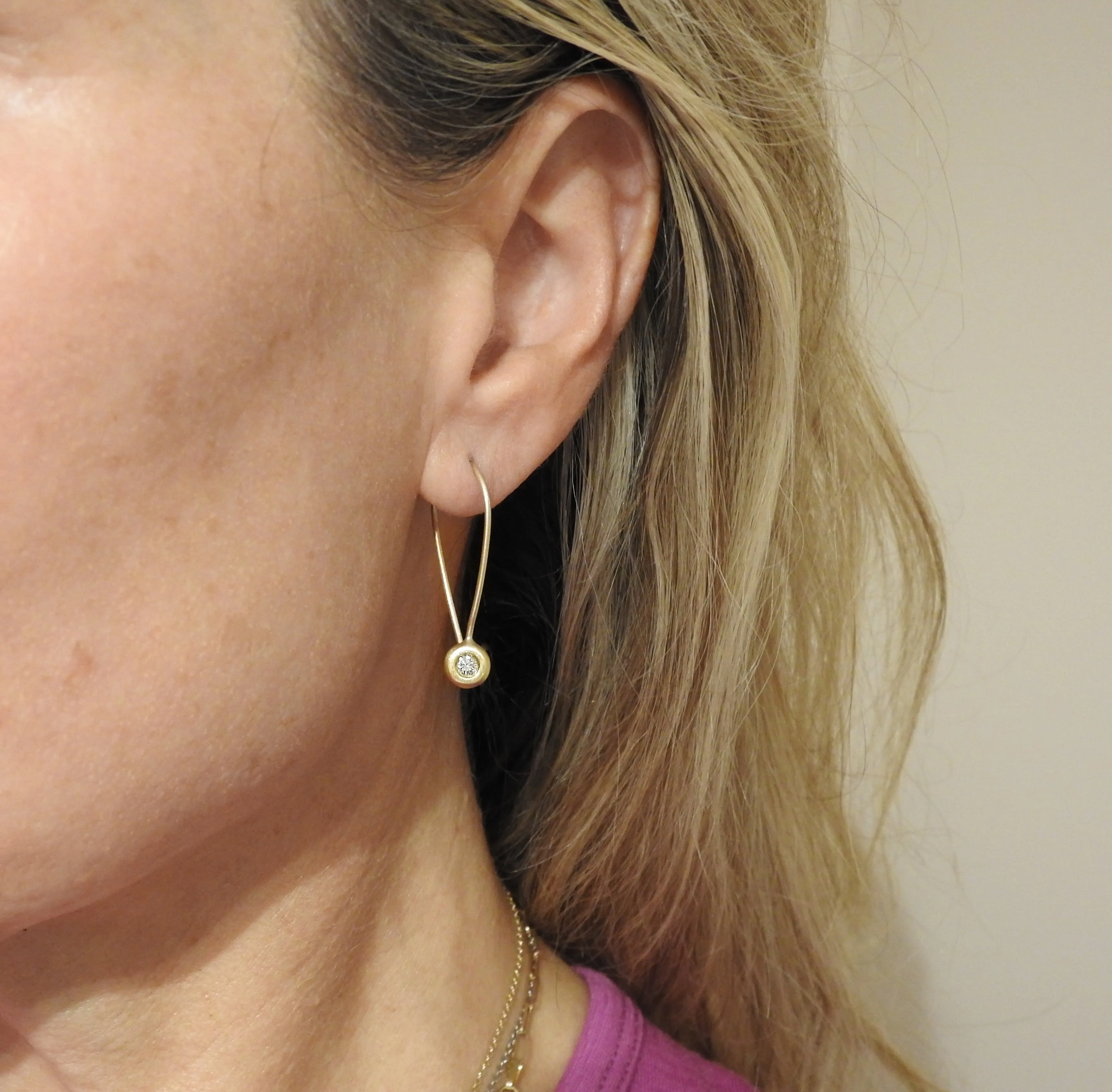 Pebble hoops with diamonds you decide what size