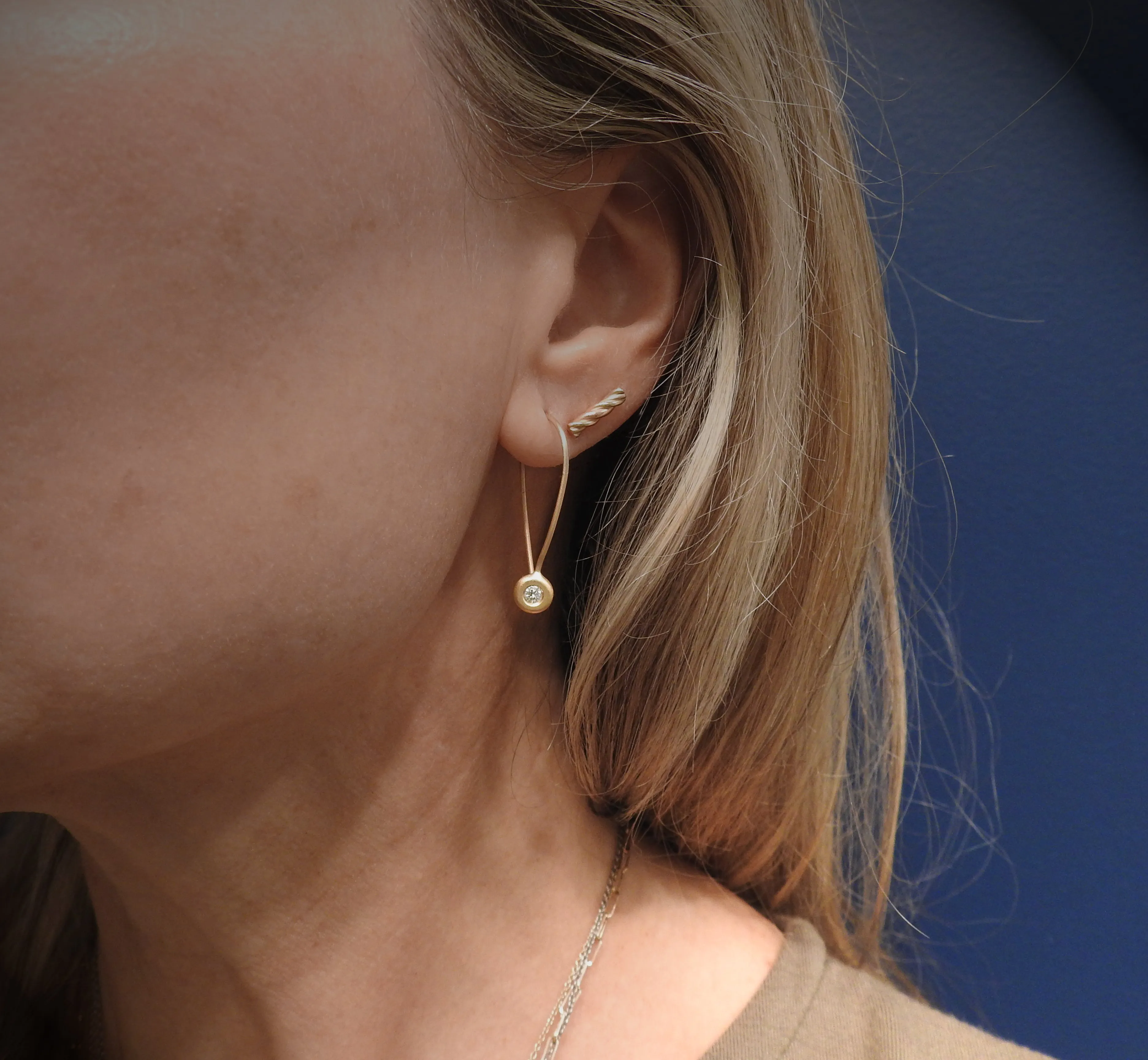 Pebble hoops with diamonds you decide what size