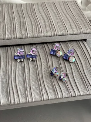 Periwinkle kaleidoscope Swarovski Studs