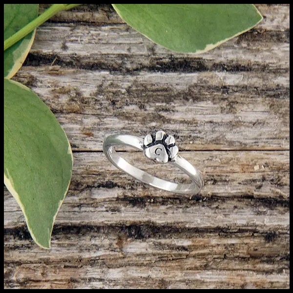 Personalized Paw Print Stacking Ring