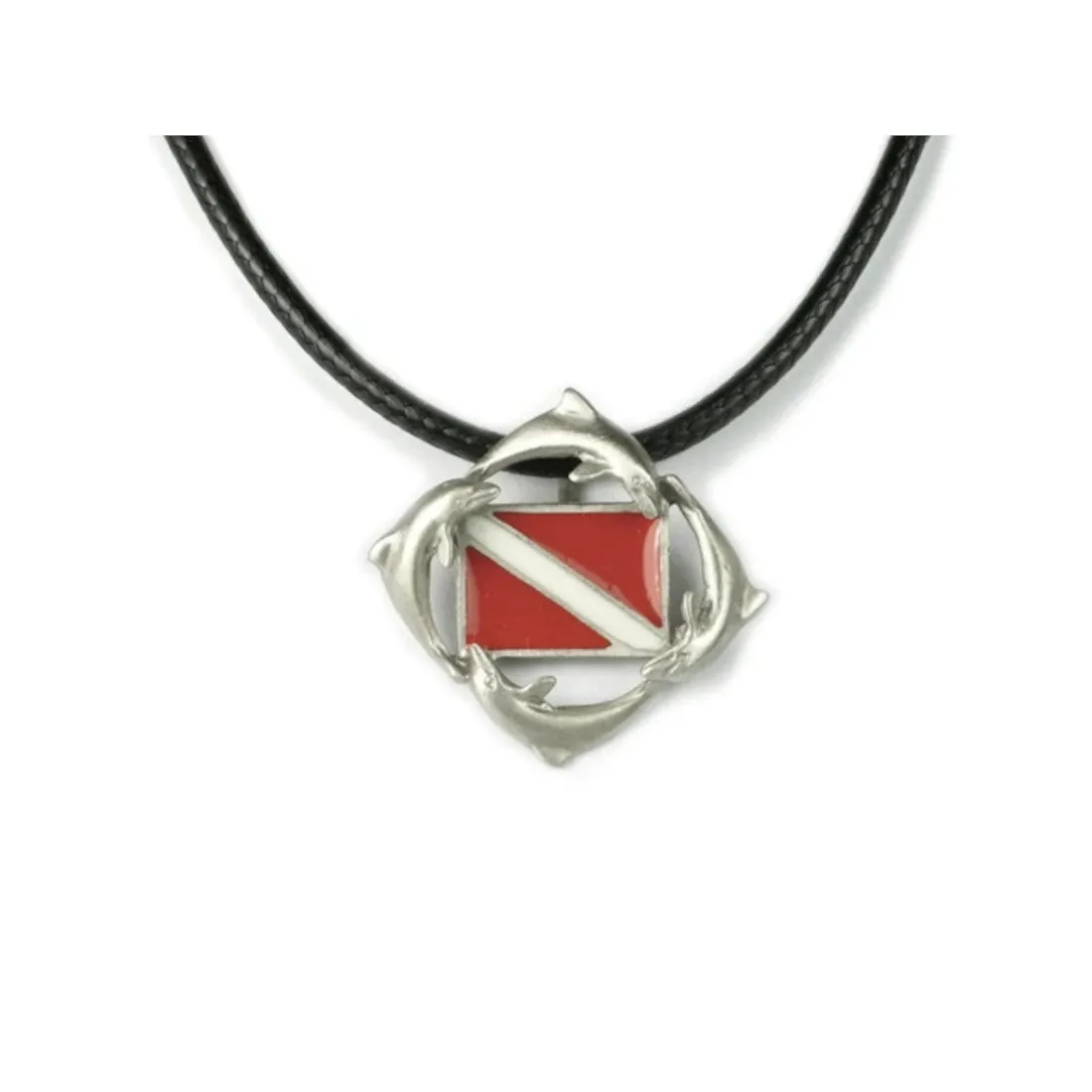 Pewter Ocean Theme Scuba Dive Hand Crafted Pendants on 18" Braided cord