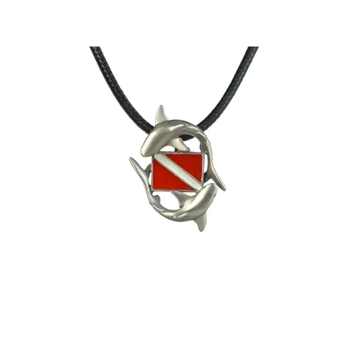 Pewter Ocean Theme Scuba Dive Hand Crafted Pendants on 18" Braided cord