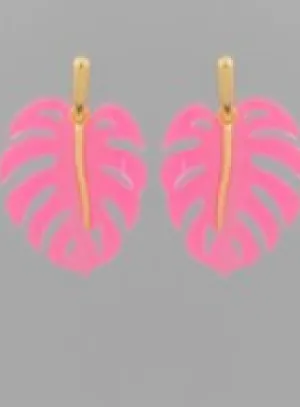 Pink Palms Earrings