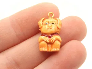 Plastic Puppy Pendants Vintage Dog Charms
