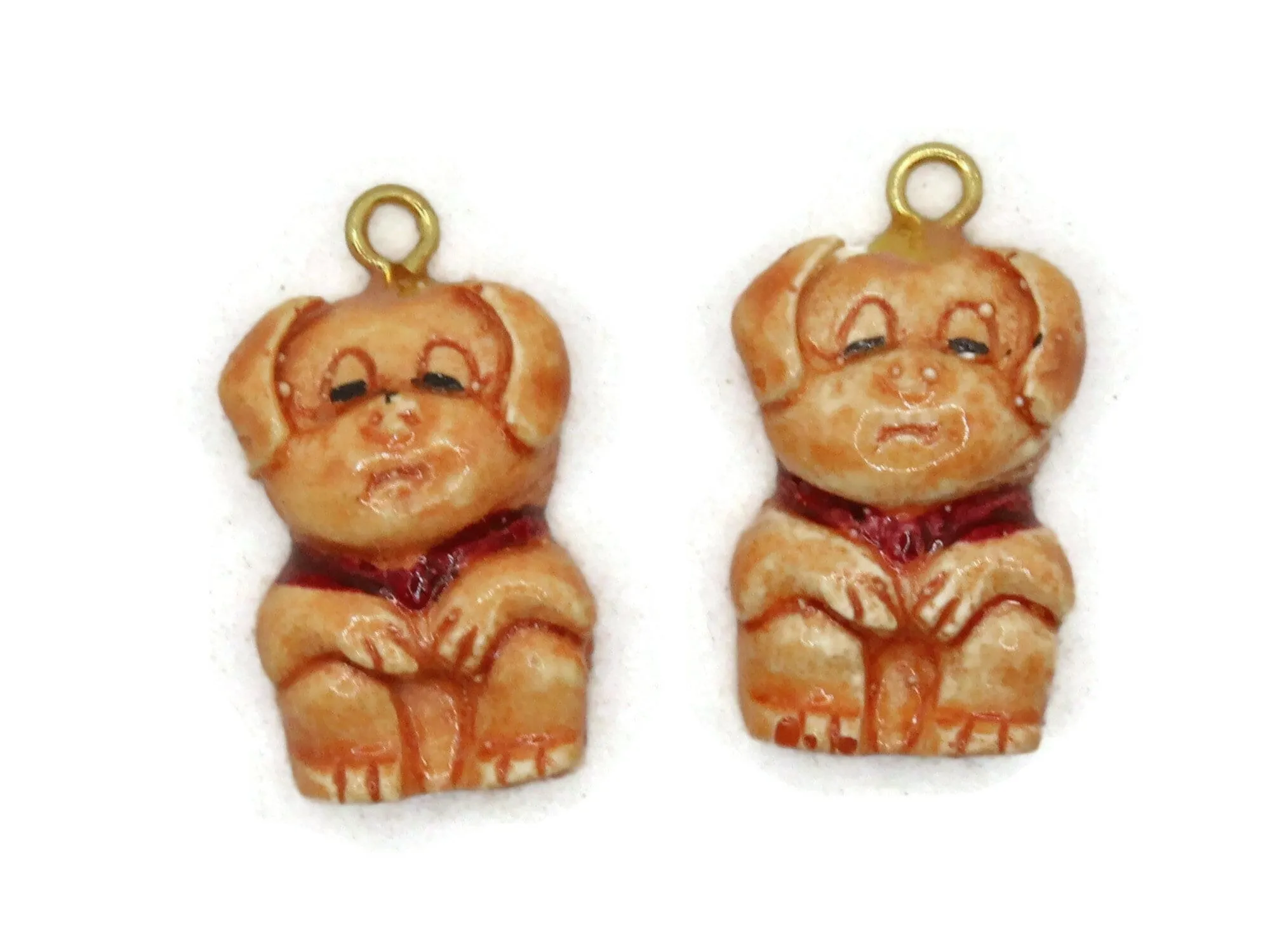 Plastic Puppy Pendants Vintage Dog Charms