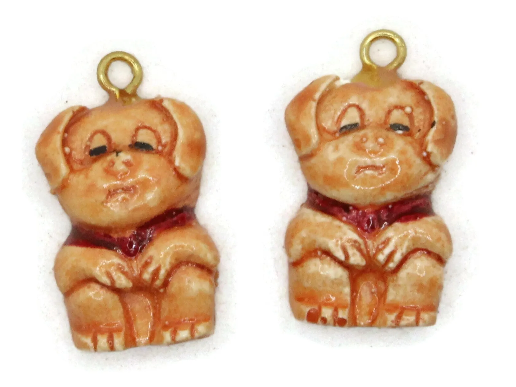 Plastic Puppy Pendants Vintage Dog Charms