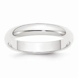 Platinum 4mm Half-Round Featherweight Wedding Band Ring