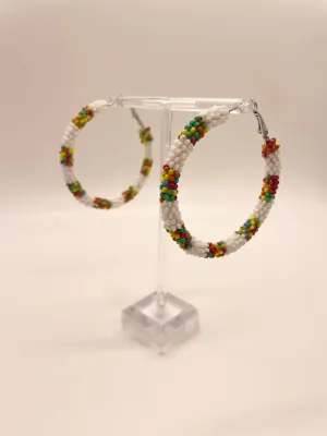 Rainbow Multi Beaded Hoop