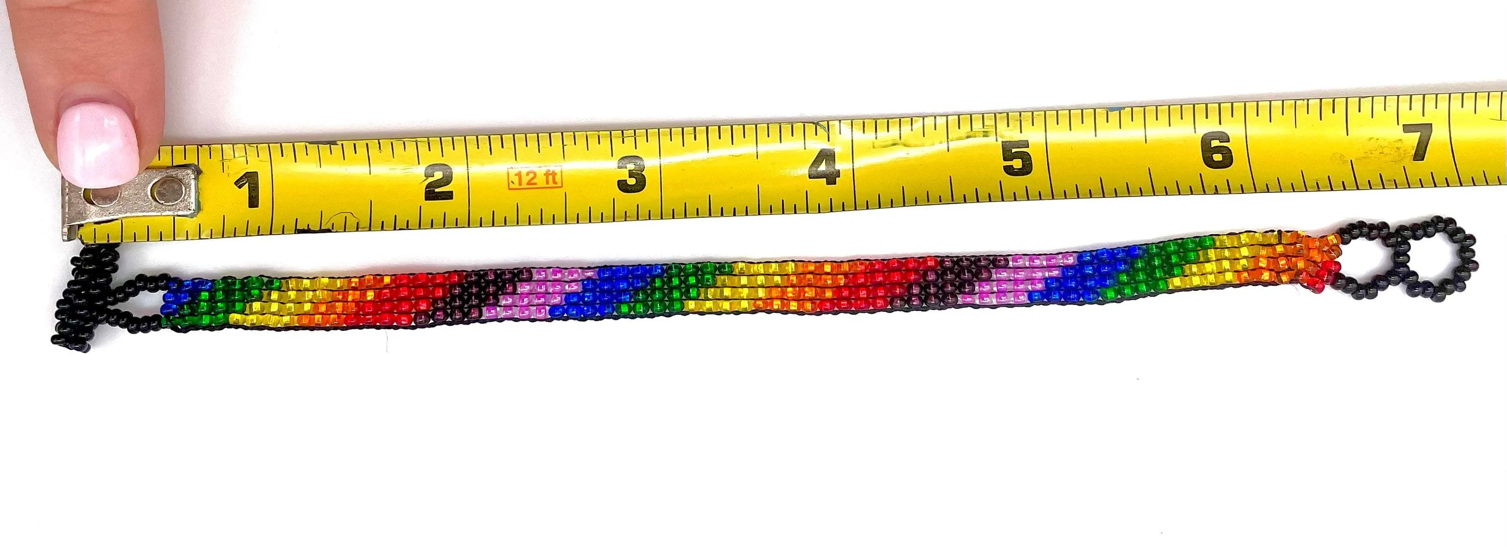 Rainbow w/ Purple Skinny Boho Bracelet