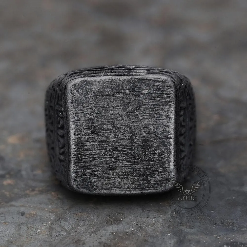 Retro Simple Stainless Steel Engraved Ring