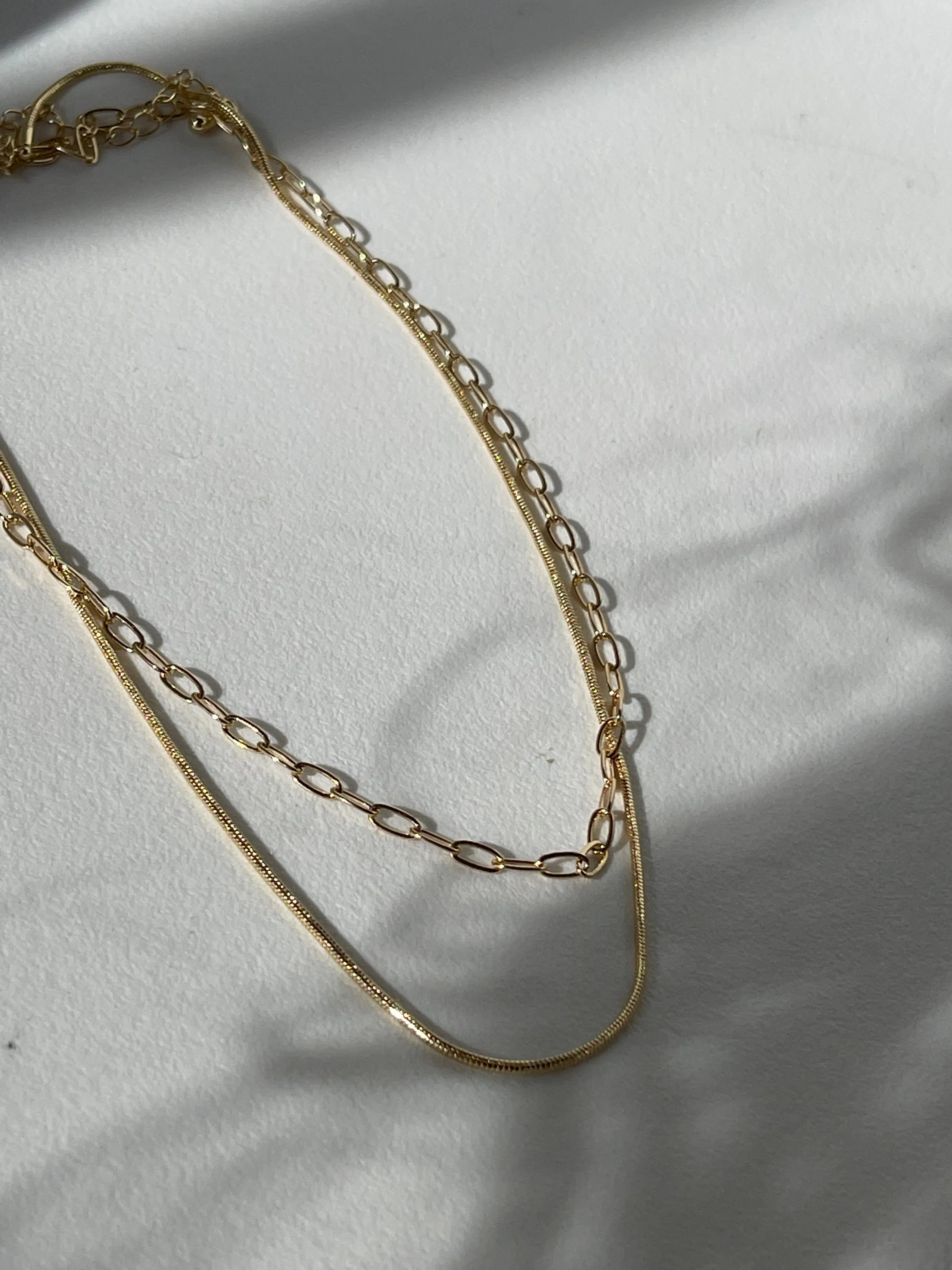 Robin Rope & Chain Layered Necklace In Gold