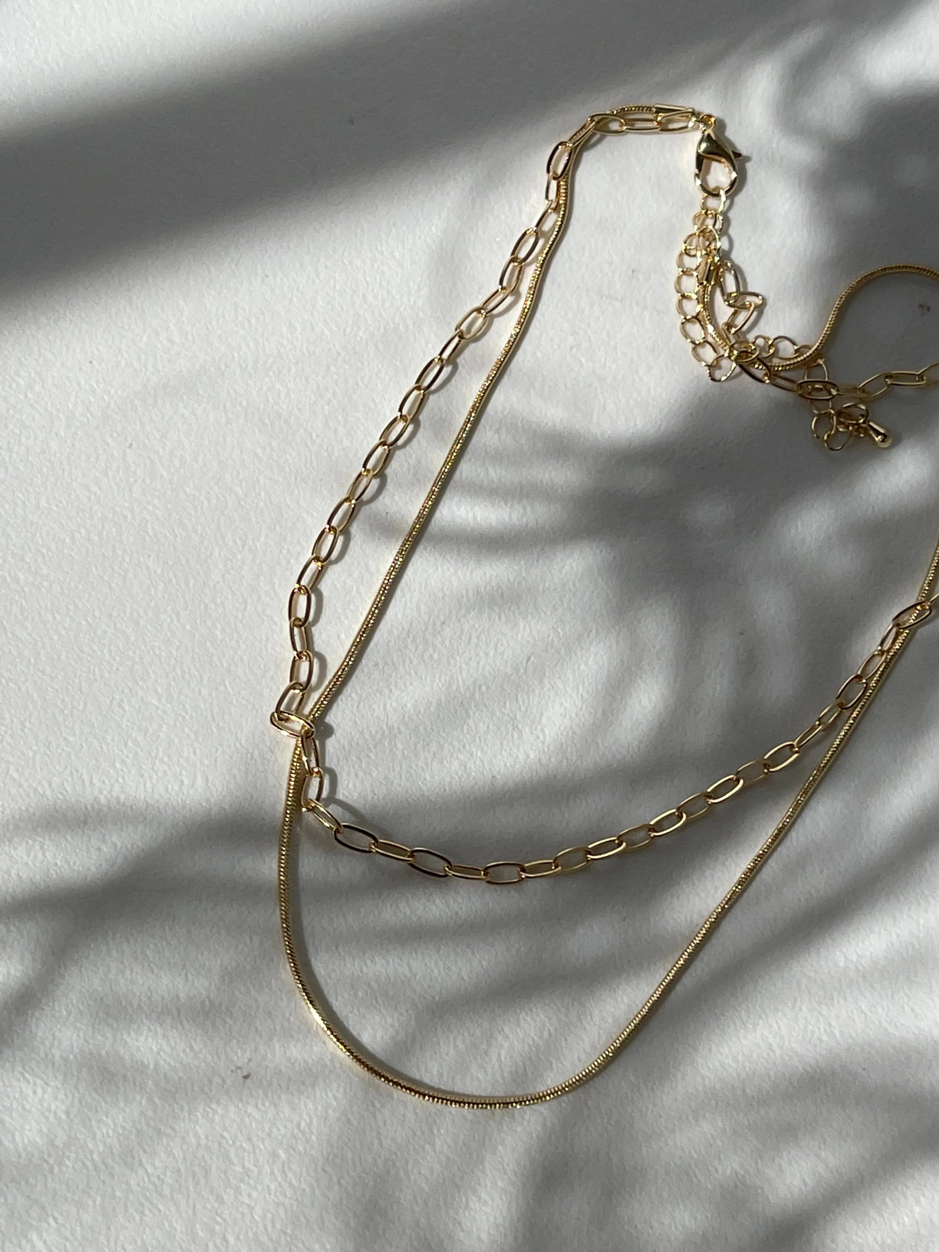 Robin Rope & Chain Layered Necklace In Gold