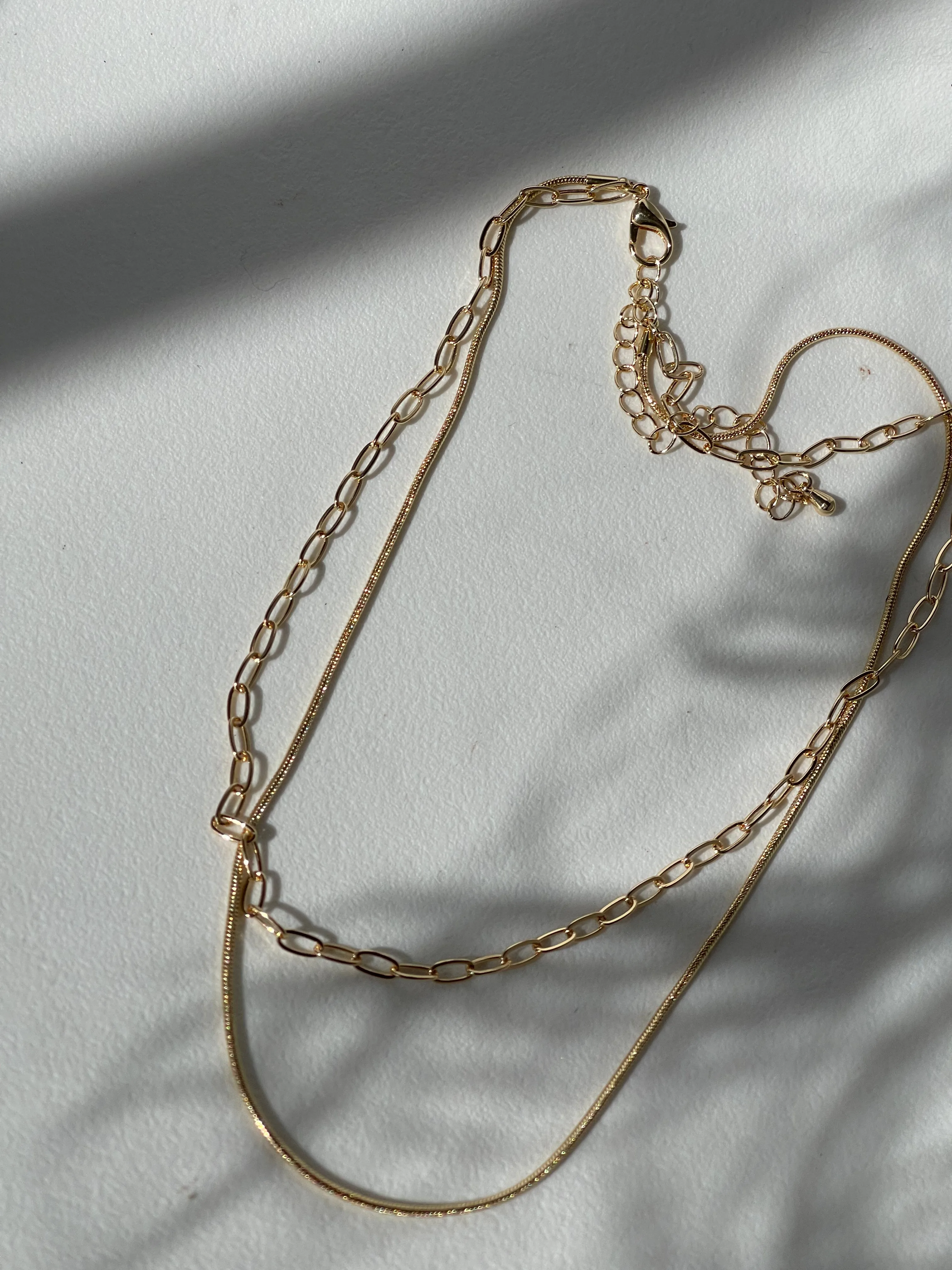 Robin Rope & Chain Layered Necklace In Gold
