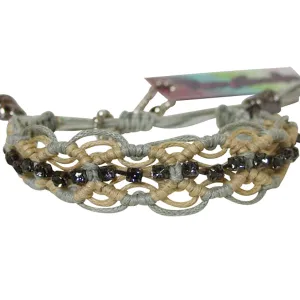 Rose Gonzales "Naomi" Broadway Collection Woven Bracelet in Sand & Grey