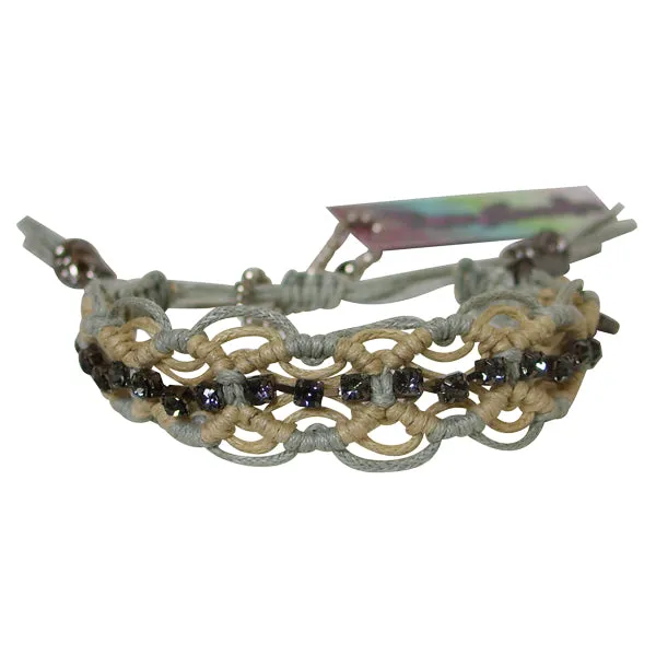Rose Gonzales "Naomi" Broadway Collection Woven Bracelet in Sand & Grey