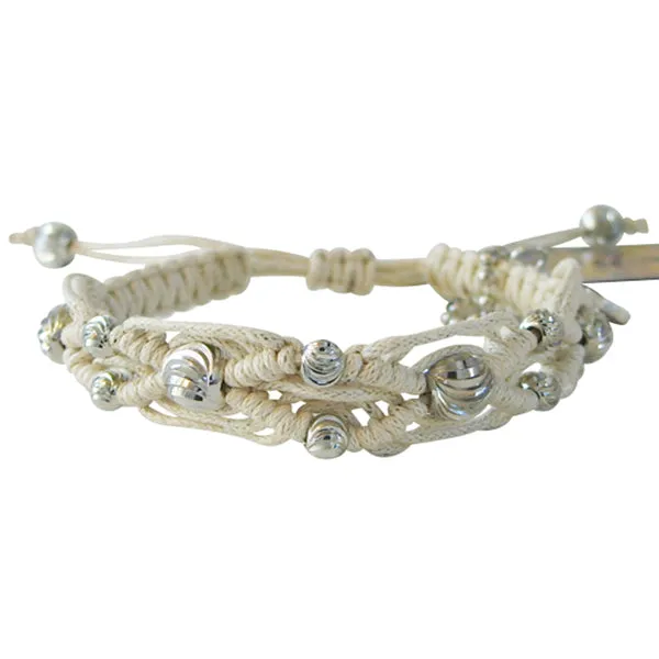 Rose Gonzales "Tara" Classic Collection Woven Boho Bracelet in Ivory