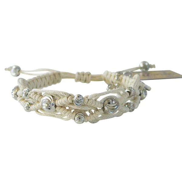 Rose Gonzales "Tara" Classic Collection Woven Boho Bracelet in Ivory