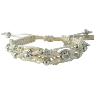 Rose Gonzales "Tara" Classic Collection Woven Boho Bracelet in Ivory