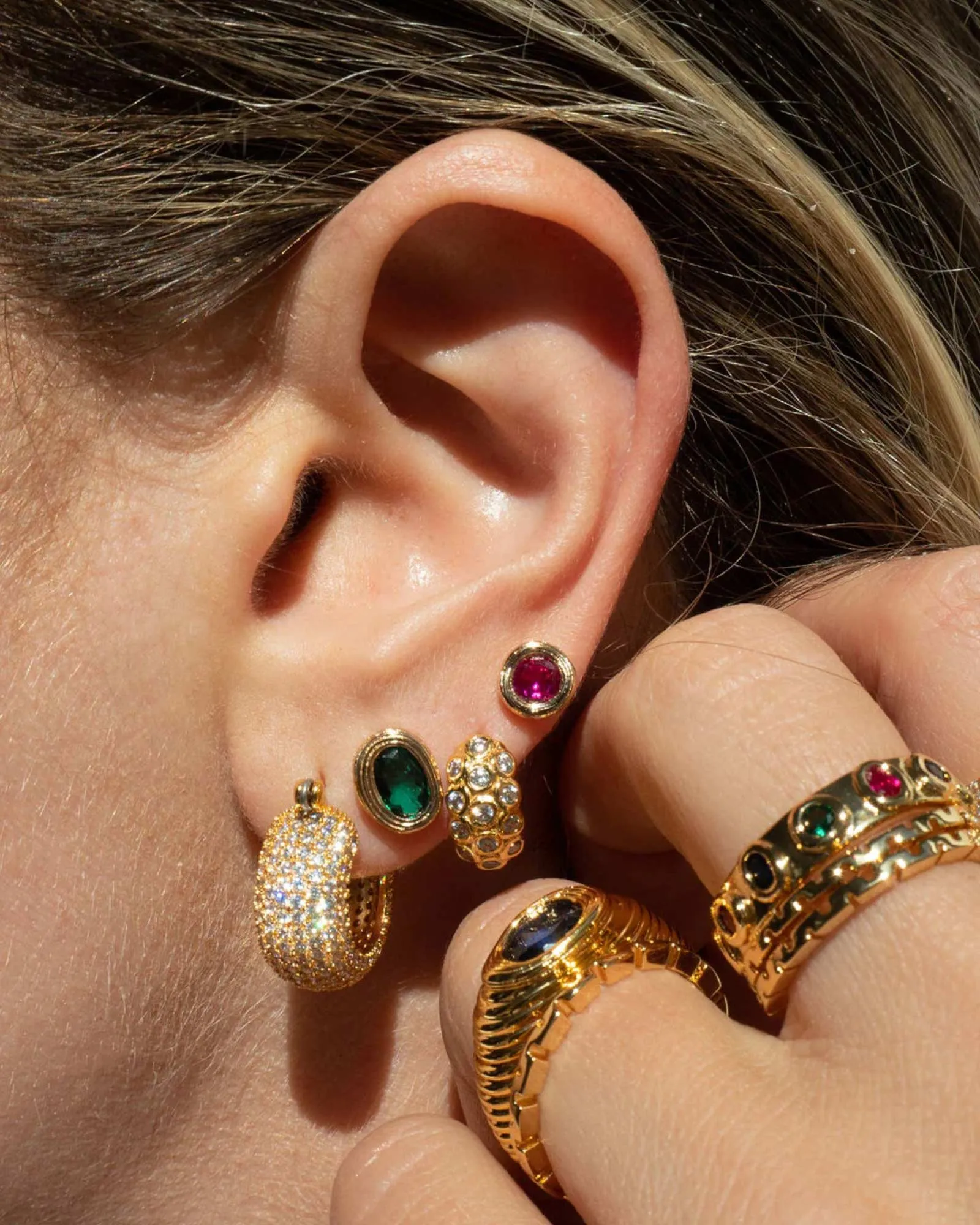 Round Bezel Studs