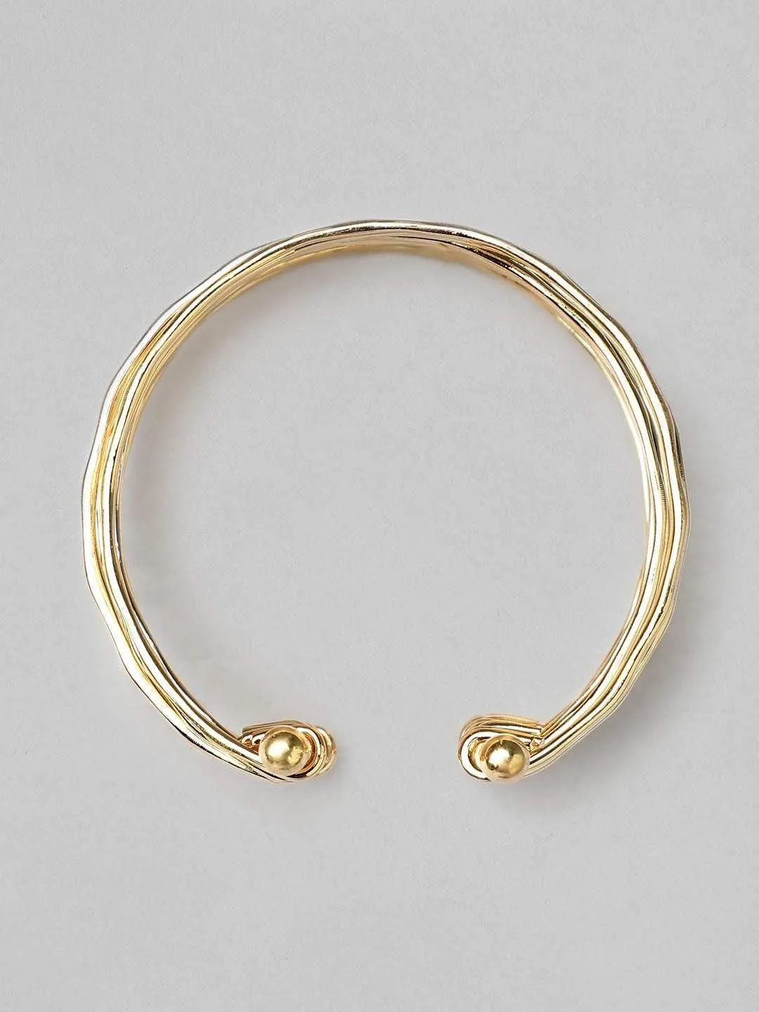Rubans Gold Plated Handcrafted Multi Layered Openable Bracelet