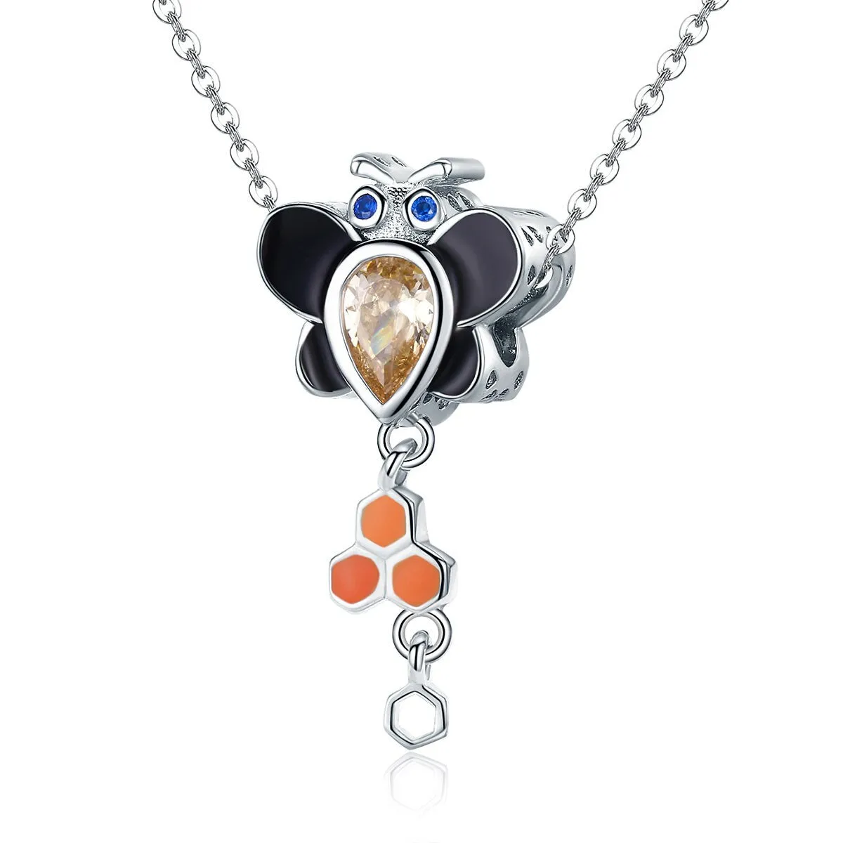 S925 Silver Cute Little Bee Charm Beads