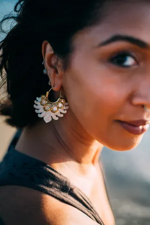 Shellby Fan Mother of Pearl Earrings