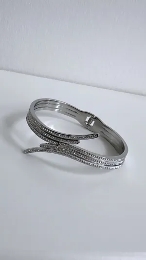 Sienna - Silver Diamanté Bracelet Bangle
