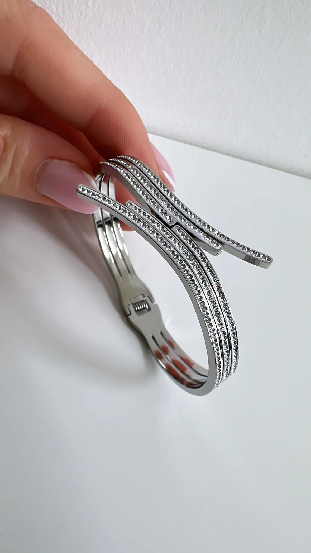 Sienna - Silver Diamanté Bracelet Bangle