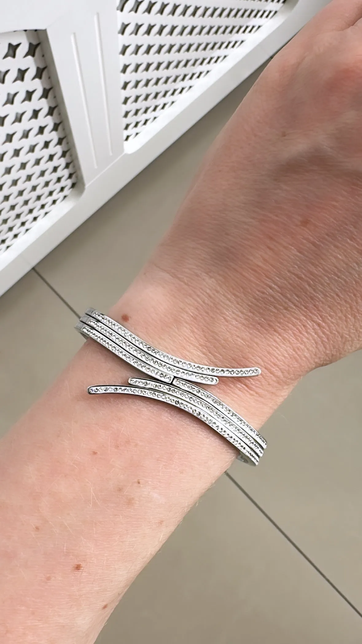Sienna - Silver Diamanté Bracelet Bangle