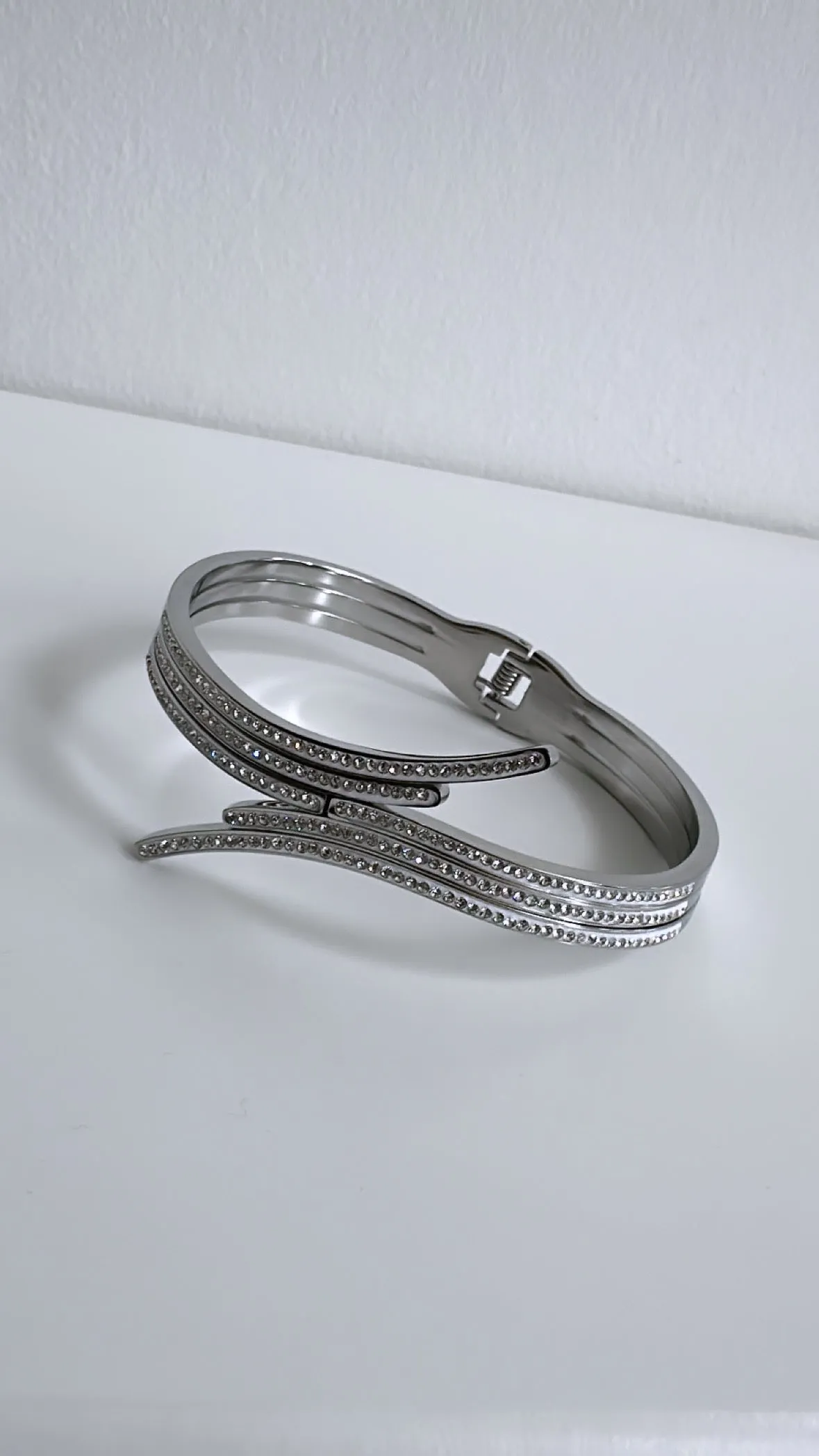 Sienna - Silver Diamanté Bracelet Bangle