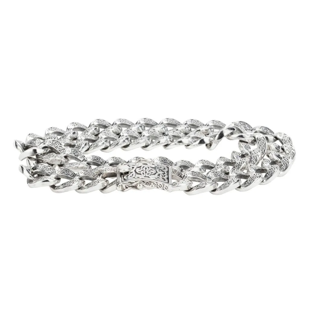Silver Celtic Knot Heavy Curb Link Chain | Keith Jack