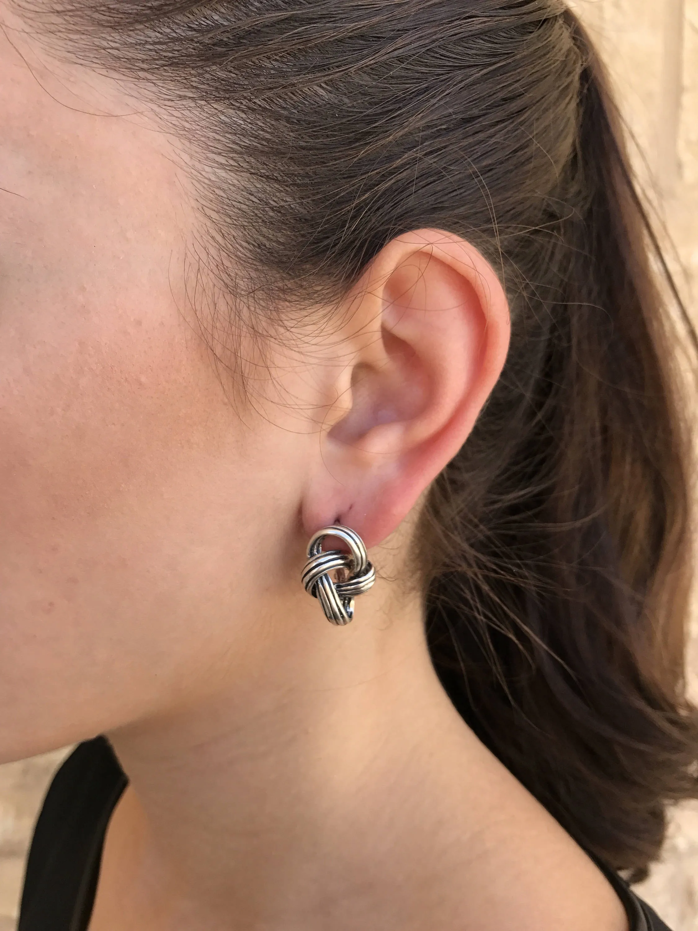 Silver Knot Earrings - Infinity Earrings - Knot Studs